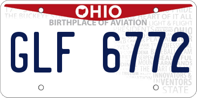 OH license plate GLF6772