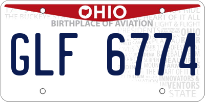 OH license plate GLF6774