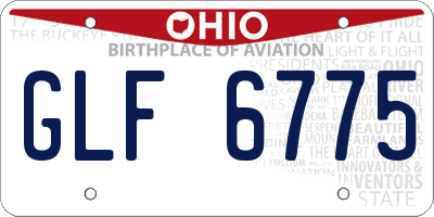 OH license plate GLF6775