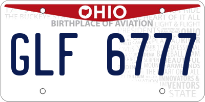 OH license plate GLF6777