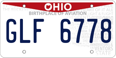 OH license plate GLF6778