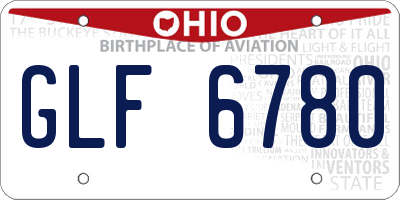 OH license plate GLF6780
