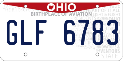 OH license plate GLF6783