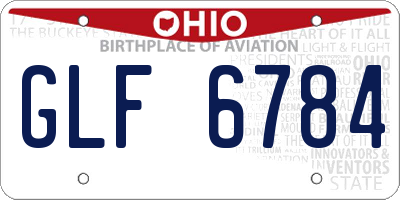 OH license plate GLF6784