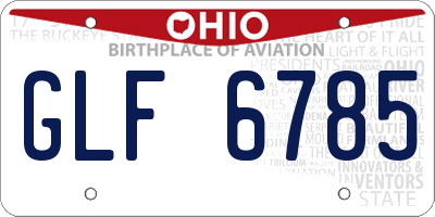 OH license plate GLF6785