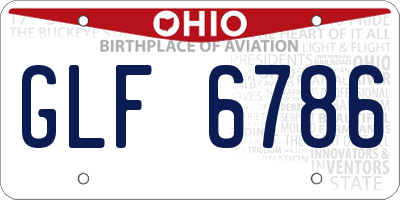 OH license plate GLF6786