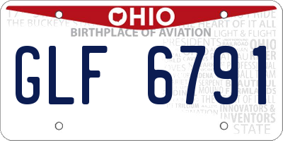 OH license plate GLF6791
