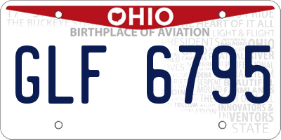 OH license plate GLF6795
