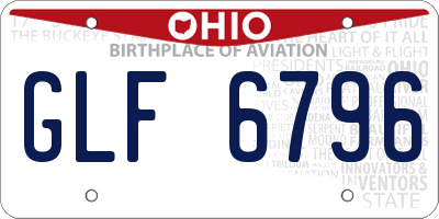 OH license plate GLF6796