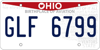 OH license plate GLF6799