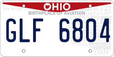 OH license plate GLF6804