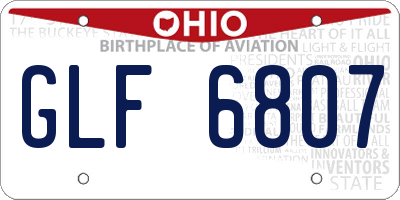 OH license plate GLF6807