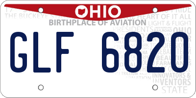 OH license plate GLF6820