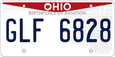 OH license plate GLF6828