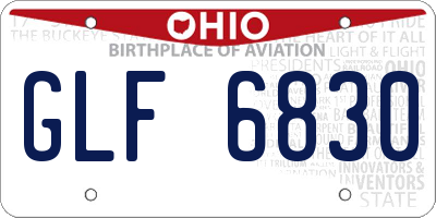 OH license plate GLF6830