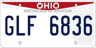 OH license plate GLF6836