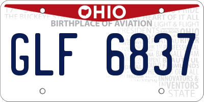 OH license plate GLF6837