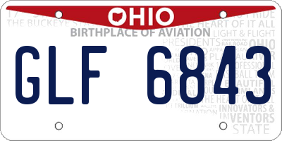 OH license plate GLF6843