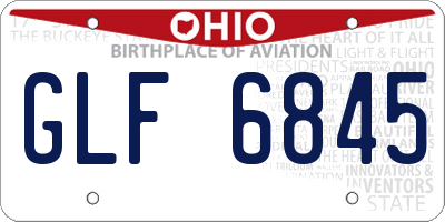 OH license plate GLF6845
