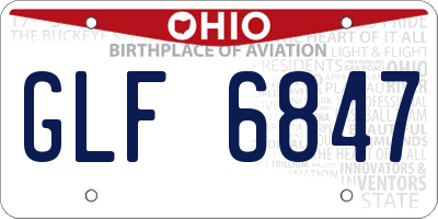 OH license plate GLF6847