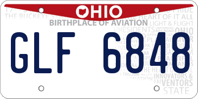 OH license plate GLF6848