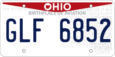 OH license plate GLF6852