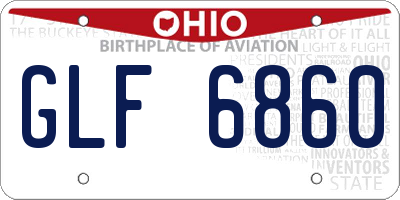 OH license plate GLF6860