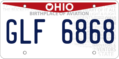 OH license plate GLF6868