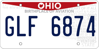 OH license plate GLF6874