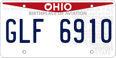 OH license plate GLF6910