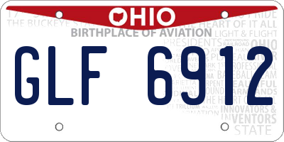 OH license plate GLF6912