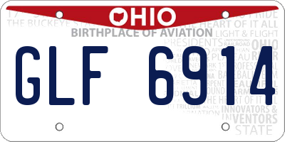 OH license plate GLF6914