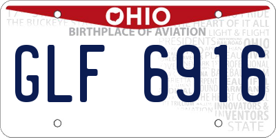 OH license plate GLF6916