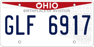 OH license plate GLF6917