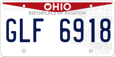OH license plate GLF6918