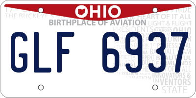 OH license plate GLF6937