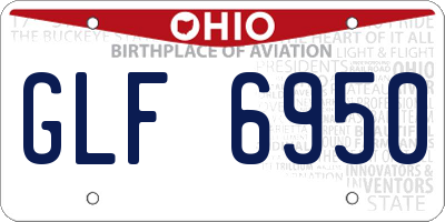 OH license plate GLF6950