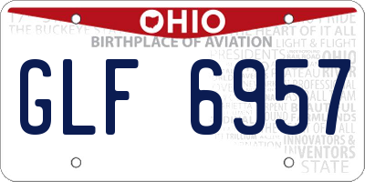 OH license plate GLF6957