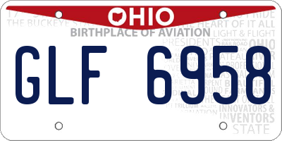 OH license plate GLF6958