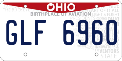 OH license plate GLF6960