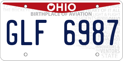 OH license plate GLF6987