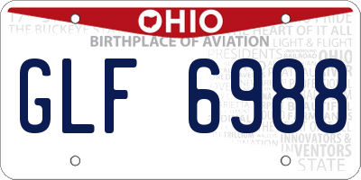 OH license plate GLF6988