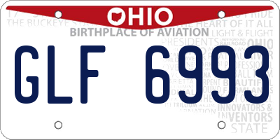 OH license plate GLF6993