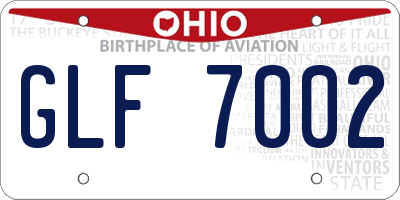 OH license plate GLF7002