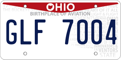 OH license plate GLF7004