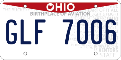 OH license plate GLF7006
