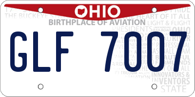 OH license plate GLF7007