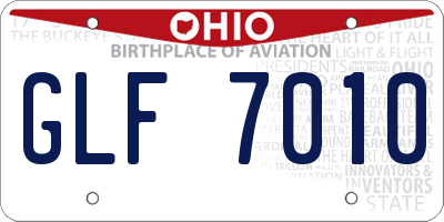 OH license plate GLF7010