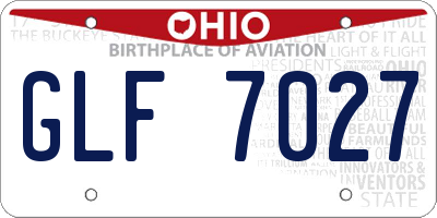 OH license plate GLF7027