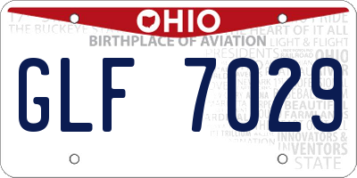 OH license plate GLF7029